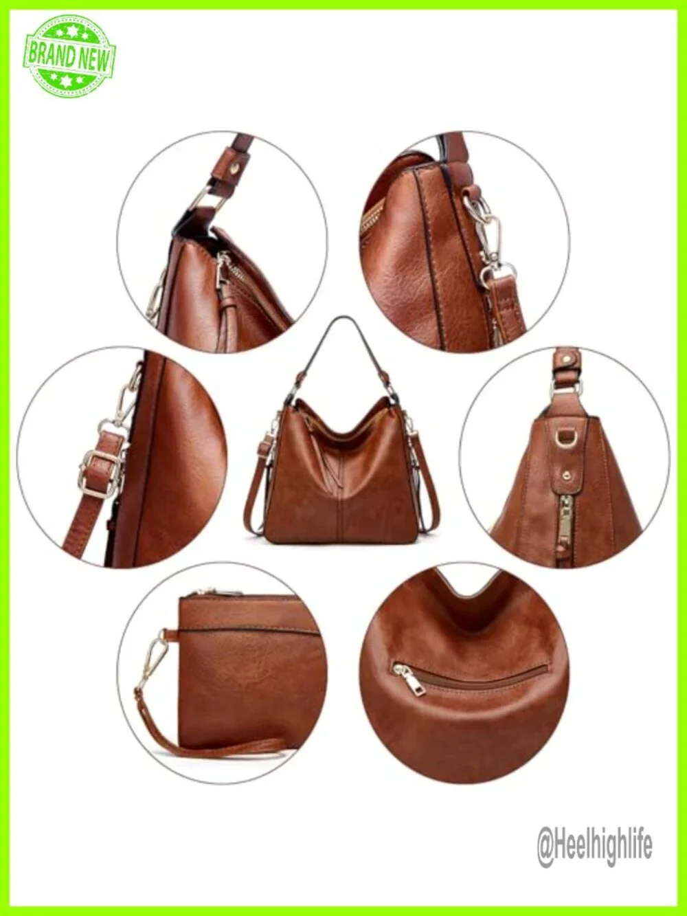 Large Hobo Tote with Detachable Crossbody Strap and Wallet Set